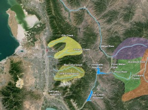 A map of Salt Lake City's watersheds